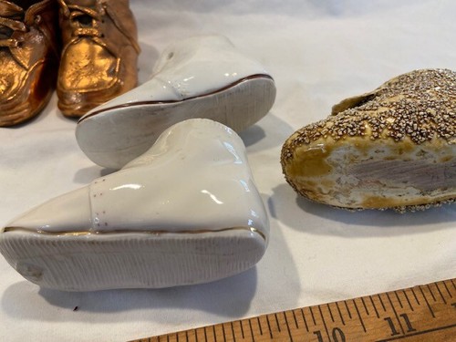 c1910 Figural Shoe Match holder Safe Collection Black Forest Wooden Majolica etc - Picture 7 of 7