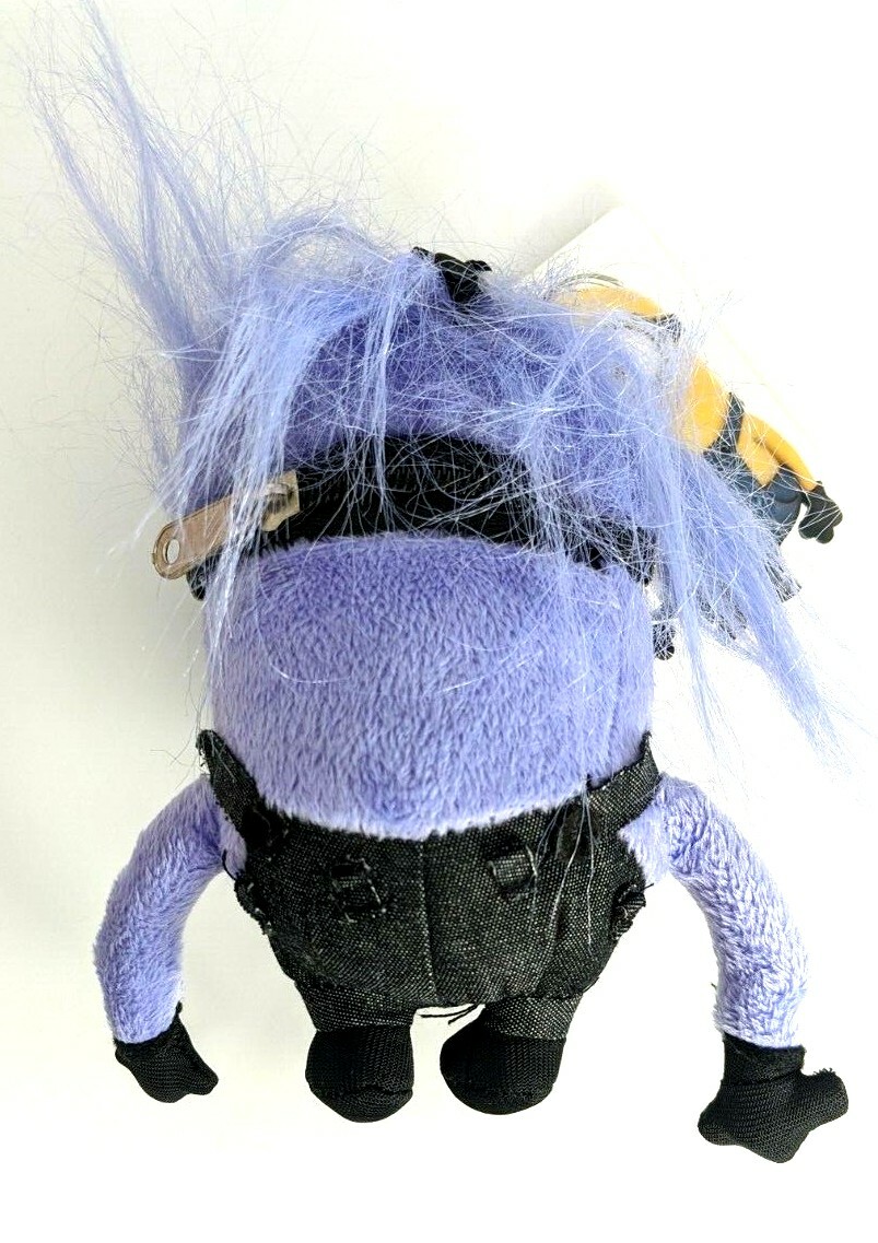 Despicable Me 2 Purple Minion Key Chain Clip On Plush One Eyed