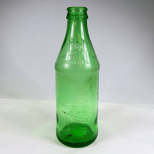 7Up 10oz grüne Glasflasche Vintage 70er Jahre seitliches Logo ohne Nachfüllung - Bild 3 von 6