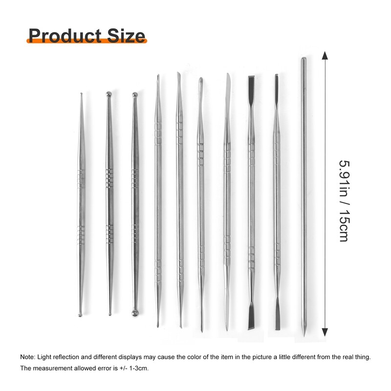 10Pcs Stainless Steel Clay Sculpture Engrave Tools for Modeling Carving CraP6 - Picture 8 of 8