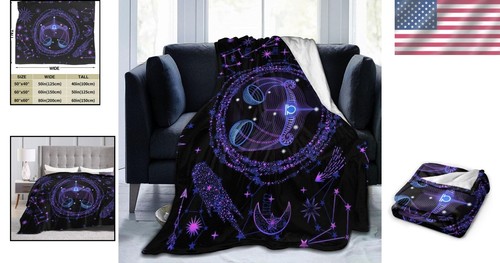 Soft Libra Constellations Throw Blanket for All Seasons – Lightweight & Cozy - Picture 2 of 8