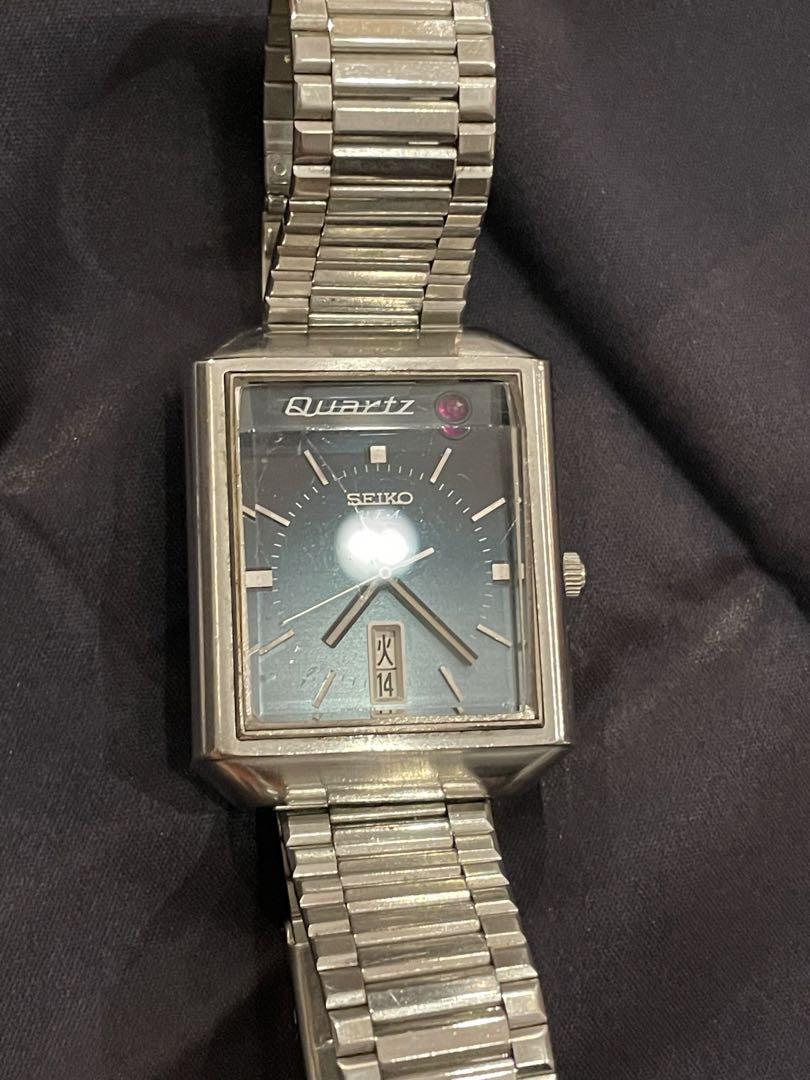 稀少セイコー　クオーツ　V.F.A 3923-5010 Seiko V.F.A 3923-5010 Vintage DayDate Rectanglar Blue