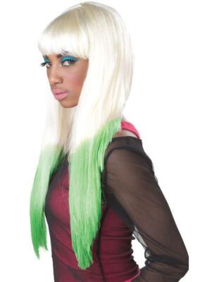 Colour Dipped Nicki Minaj Style Blond/Grün Perücke