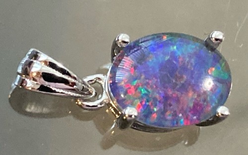 Opal Pendant Solid Silver S925 with Rhodium or 14k Gold Finish Best Quality - Picture 21 of 22