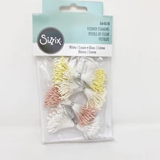 Sizzix Flower Stamens Assorted Sizes White Cream Multicolor  400 Pack 664614 NEW