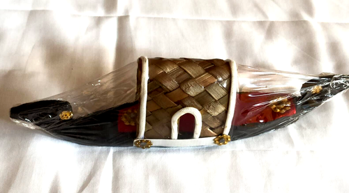 PAIR OF 2 BOAT MODEL ASSEMBLED HAND CRAFTED &PAINTED DECORATION KERLA GIFT INDIA - Picture 3 of 6