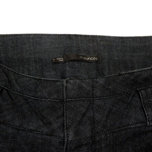 Maurices Chino Shorts 7 9 Black Cuffed Denim Stretch Juniors Measures W31 - Picture 8 of 9