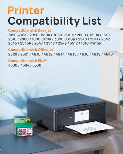 61XL Wkład atramentowy do HP Ink 61 do HP 61 Envy 4500 5530 4502 4501 5535 OfficeJ - Zdjęcie 2 z 8