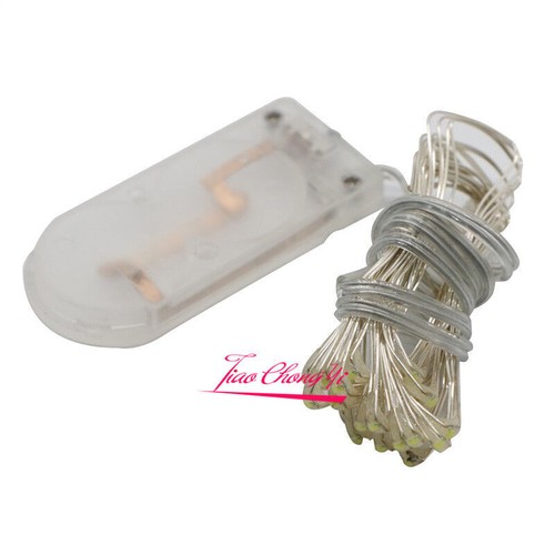 2M 20LED Button Battery Operated Silver String Fairy Wire Light For Xmas Party - Picture 5 of 9