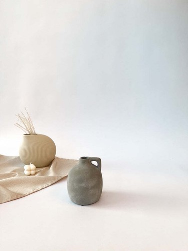 Graue Vase "Ava" mit Henkel - Picture 2 of 6