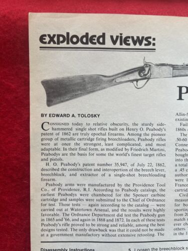 Vintage 1982 Peabody Rifle Print Ad Parts List Disassembly Exploded Views - Picture 4 of 11