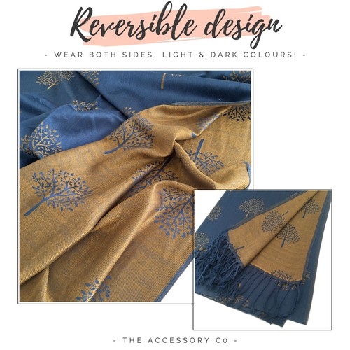 Ladies Tree of Life Pashmina Shawl Wrap Long Large Scarf Blanket Scarves Winter - Picture 54 of 738