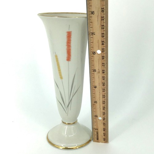 Vintage Alka Kunst Vase Bavaria Porcelain MCM Wheat Pattern Schilf 7.5" H - Picture 7 of 8