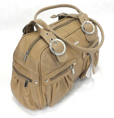 Lorenz Large Women Ladies Real Leather Weekend Tote Purse Shoulder Handbag fawn - Picture 1 of 5