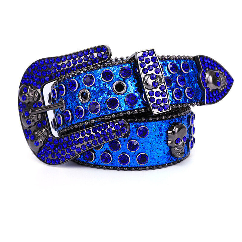 Men Rhinestone Western Belt Crystal Studded Belt Cowgirl Cowboy Belt for Women - Picture 16 of 33
