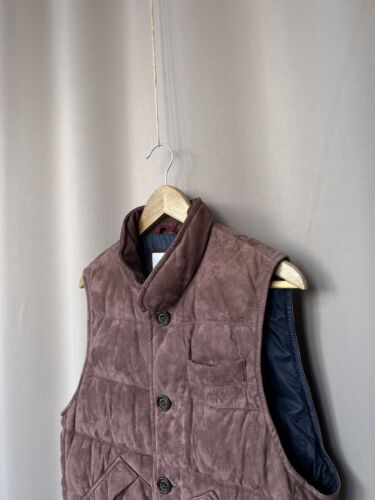 RRP $3745 Brunello Cucinelli Brown Suede Vest Luxury Gilet Mens Size S - Picture 4 of 20