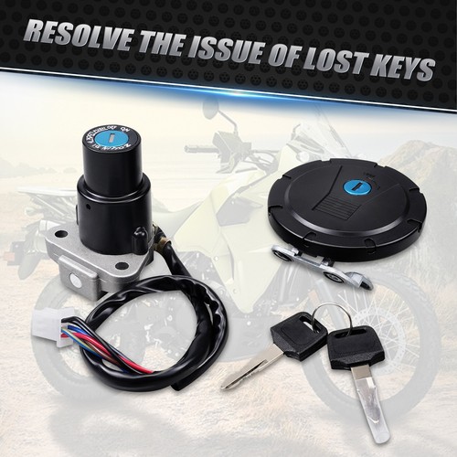 Juego de llaves de bloqueo de tapa de gas combustible interruptor de encendido para Kawasaki KLR650 KLR 650 1987-2007 - Imagen 2 de 8