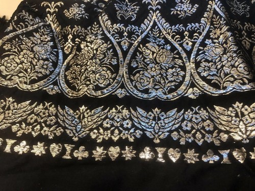 Table Runner vintage black w tassels made in Russia - Picture 3 of 6