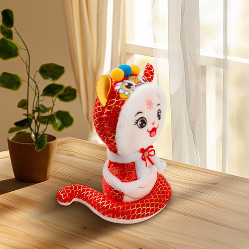 10" Chinese New Year Plush,Lunar New Year Snake Plush Toy with 3D Cape&Cute Expr - Picture 5 of 12