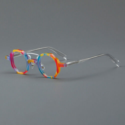Anteojos con montura de acetato para hombres mujeres lentes transparentes redondos monturas de gafas retro lo último - Imagen 1 de 19