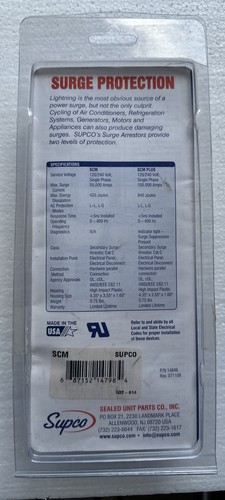 New Supco SCM Surge Protector. 120 / 240V, Single Phase 50,000 Amps - Photo 5/11