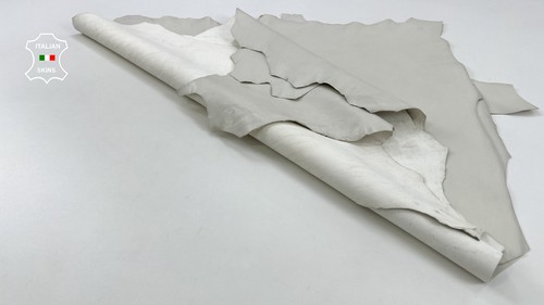 IVORY BONES LIGHT BEIGE Soft Italian Lambskin leather 3 skins 15sqf 0.9mm C664 - Picture 3 of 7