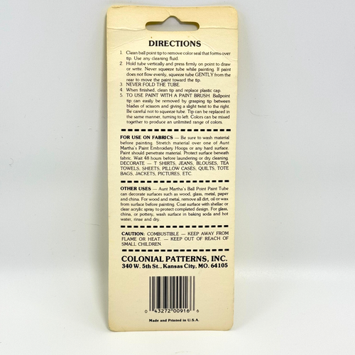 Aunt Martha's Ball Point Paint Tube Red 1 oz All-Purpose Fabric Craft Paint NWT - Picture 2 of 2