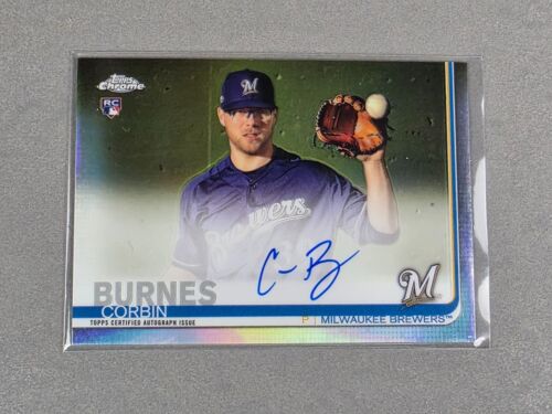 2019 Topps Chrome #RA-CB Corbin Burnes Rookie Auto /499 Refractor Baseball Card