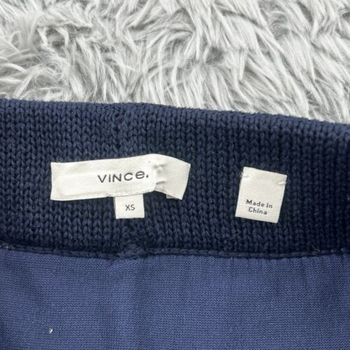 Vince Skirt Women's XS Navy Godet Crocheted Midi Organic Cotton Italy - Picture 2 of 10