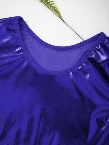 Kids Girls Boys Metallic Jazz Hip Hop Dance Crop Top Sleeveless Vest Tank Tops - Picture 60 of 73