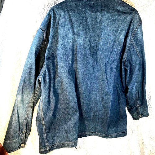 VTG 90's Polo Ralph Lauren Denim Flannel Lined Chore Jacket XL Corduroy Collar - Picture 11 of 11