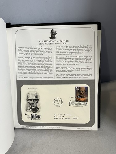VTG Postal Commemorative Society US First Day Covers Book,Movie Monsters,1997+98 - Picture 5 of 9