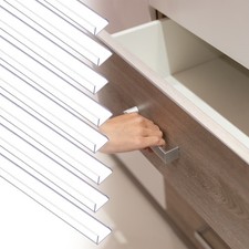 12Pcs Cabinet Door Protector, 18" x 1/2" for 5/16"- 1/2" Thick Cabinet, Clear