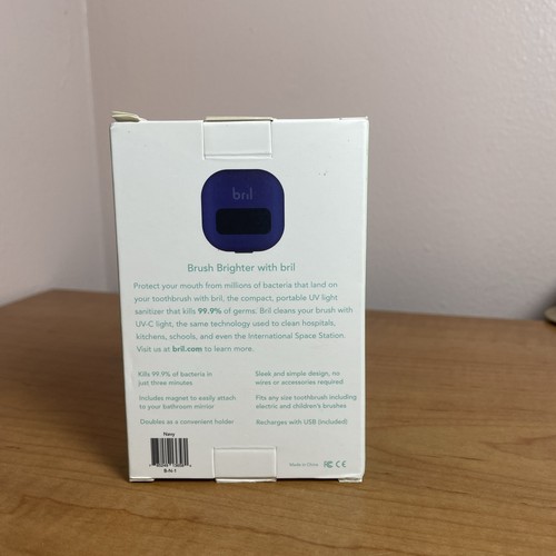 BRIL UV Toothbrush Sterilizer Blue Rechargeable Wall Mount New - Bild 2 von 3