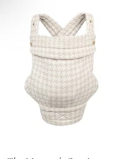 MABĒ Monarch Baby Carrier - Houndstooth Beige Tan Ergonomic Cotton Hip Safe Mabe