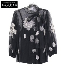 Womens Valentino RED VALENTINO UR3AA02G5B4 Lace Top Black 38 Top Polyester Women