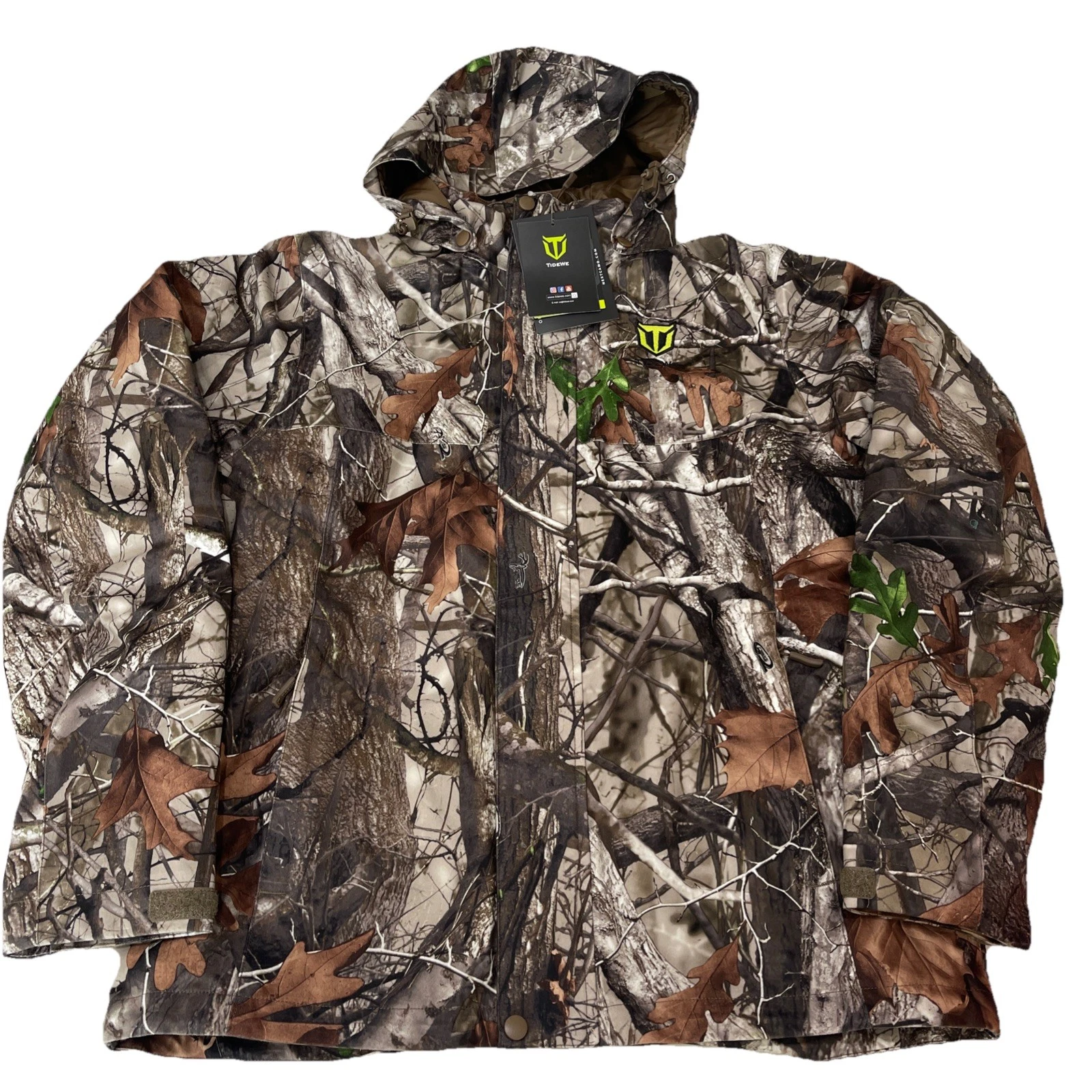 TideWe Waterproof Heated Coat with Hooded Shell & Inner Jacket Next Camo G2 M