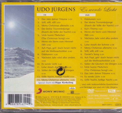 Udo Jürgens / Es Werde Licht - Meine Winter- & Weihnachtslieder CD & DVD  (NEU) - Bild 2 von 2