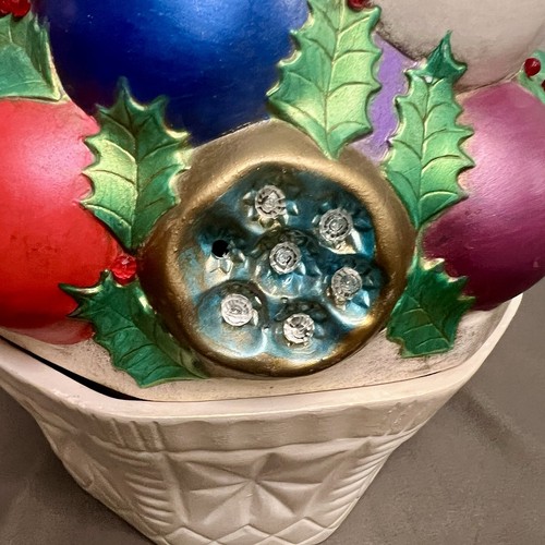 Vintage seltener handbemalter Keramik Weihnachtsbaum gestapelt Ornament Herzstück 17 Zoll - Bild 13 von 17