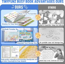 Montessori Busy Book Toys for Toddlers - Preschool Learning Activities Book ...