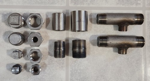 Stainless Steel Pipe Fittings 1/2" NPT 3/4" NPT 1" NPT Lot of 14