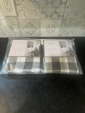 Set of 2 - Threshold Buffalo Check Light Filtering Balloon Tie Window Shades