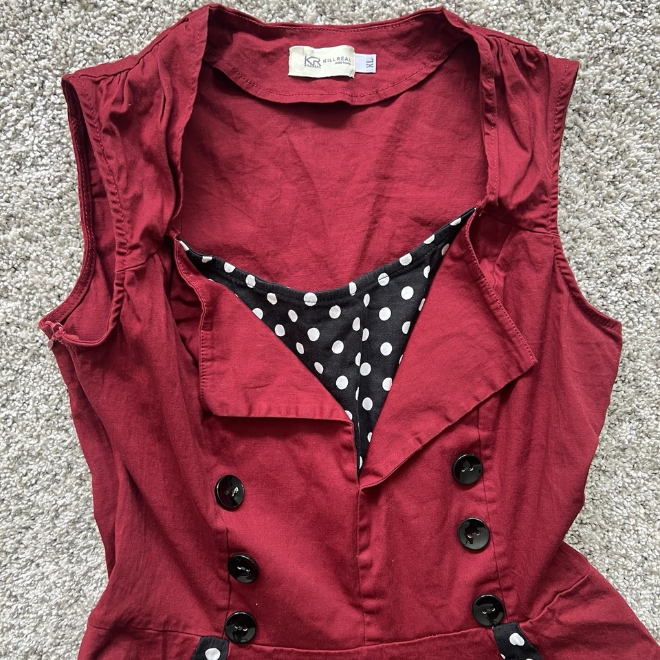 Vestido Rockabilly a Lunares Estilo Vintage KR KillReal XL Rojo Negro Retro Pinup Foto 2 de 4