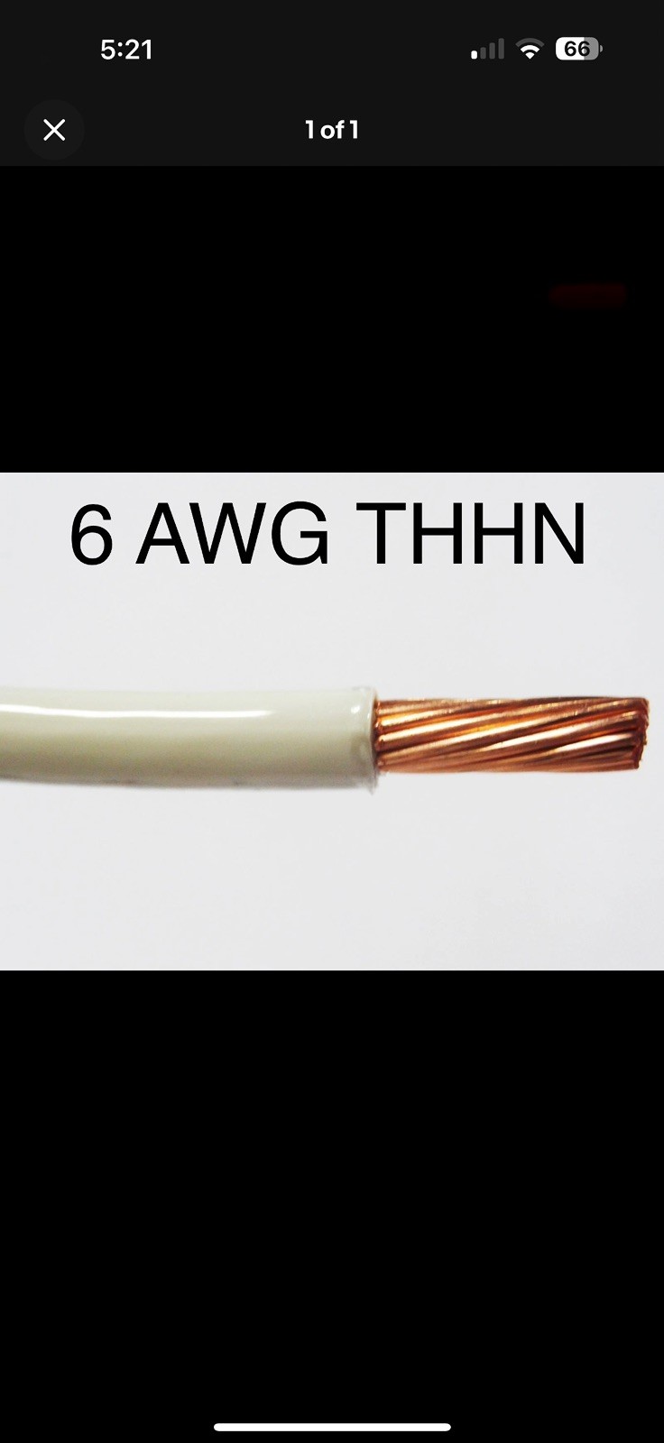 Thhn 6 Awg Gauge White Nylon Pvc Stranded Copper  Building Wire 50'