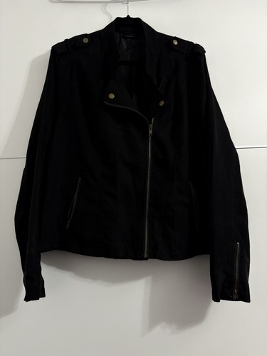 🌼 schwarze Blazer Jacke in Gr. 46 von Janina , Wildlederoptik, cooler Style