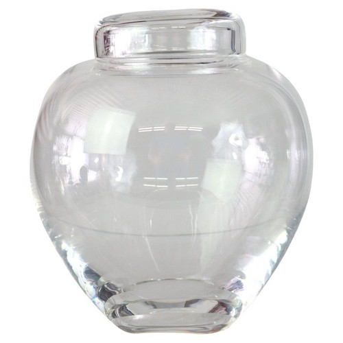 Antiguo recipiente con tapa de vidrio artístico Steuben MCM firmado C1930 - Imagen 1 de 5