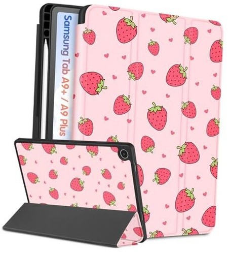 for Samsung Galaxy Tab A9 Plus Case - Women Girls Teens Kids Cute Strawberry
