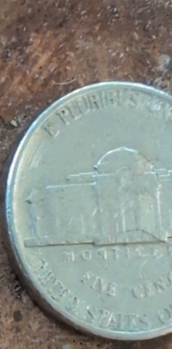 1980 D Nickle Error Coin, Filled Mint, Missaligned, Die Cud - Picture 8 of 10