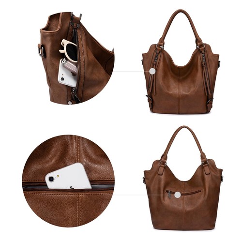 Tote Bag for Women PU Leather Shoulder Bags Fashion Hobo Bags Large Purse and... - Picture 3 of 9