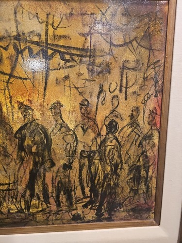 Pascal Cucaro, Original Ölgemälde signiert. Basar, Menge, Karnevalsszene. - Bild 3 von 11